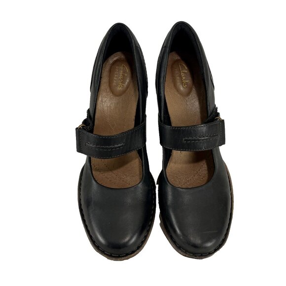 Clarks Black Leather Mary Janes Womens Size 8 - Picture 4 of 10
